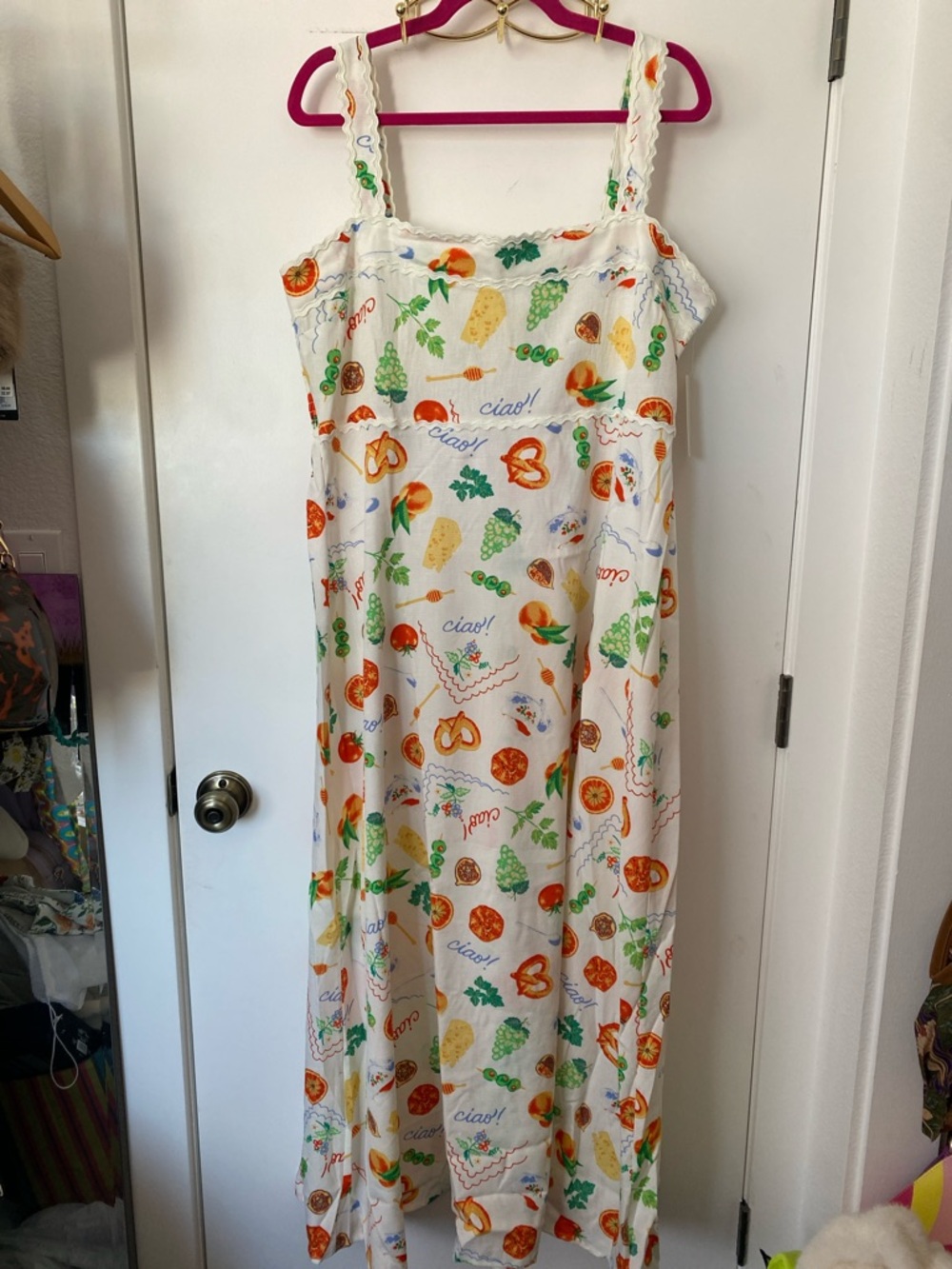Ciao! HARLOW & ROSE Colorful Colorful Veggie Print Maxi Dress NWT ❤️🍇 - Picture 3 of 10